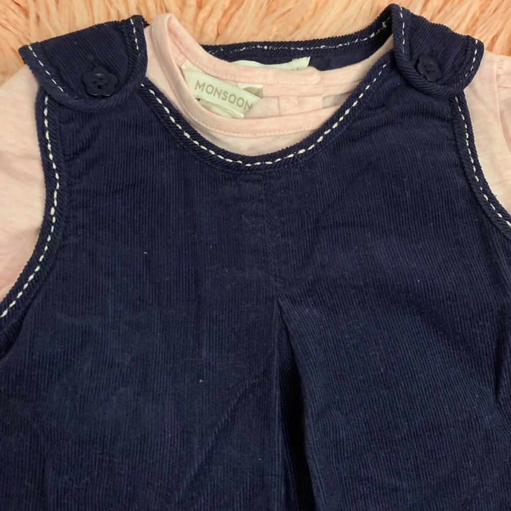 Monsoon Baby Girls Corduroy Dress w Matching Shirt - Picture 3 of 6